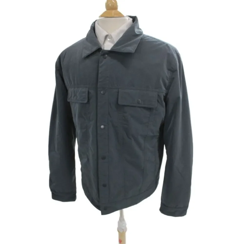 Slate & Stone Mens Bomber Jacket Windbreaker Dark Gray Polyester Size L